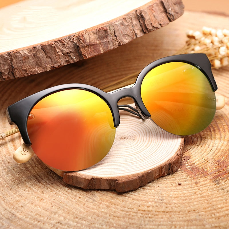 2018 Fashion Wooden Round Sunglasses For Men/Women,Bamboo Legs Free Shipping