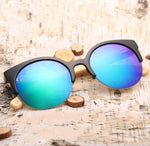 2018 Fashion Wooden Round Sunglasses For Men/Women,Bamboo Legs Free Shipping