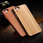 KISSCASE 100% Real Wood Case For iPhone 8 7 6 6S X XS Max XR 5S Genuine Original Bamboo Cover For Samsung S8 S9 Plus S6 S7 Edge