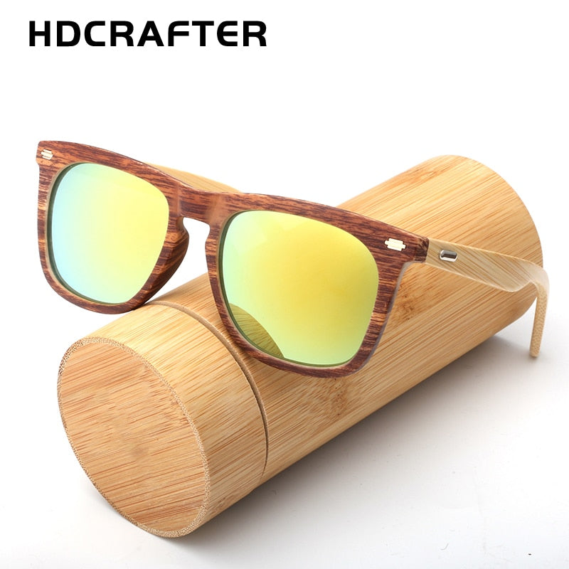 trendy wooden square sunglasses men bamboo mirrored coating sun glasses for women fashion uv400 brand designer gafas de sol