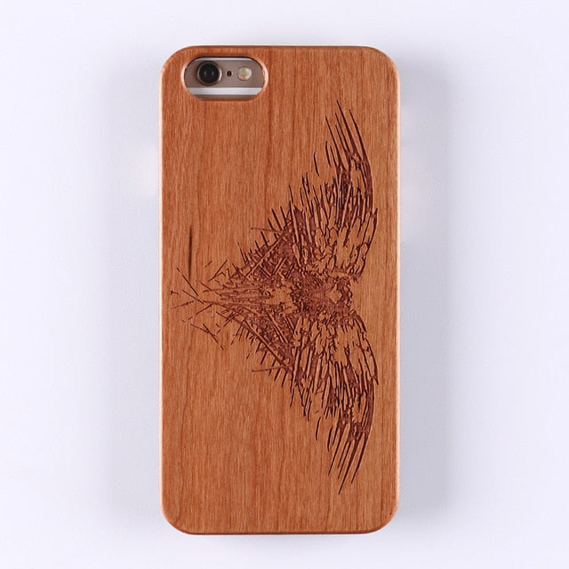 Real Bamboo Stereo Pattern Wood Case For iPhone 7 6Plus 8 8Plus XS Max Case Coque Phone Accessories For SAMSUNG S8 S9 plus