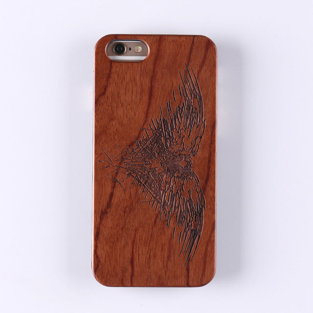 Real Bamboo Stereo Pattern Wood Case For iPhone 7 6Plus 8 8Plus XS Max Case Coque Phone Accessories For SAMSUNG S8 S9 plus