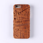 Real Bamboo Stereo Pattern Wood Case For iPhone 7 6Plus 8 8Plus XS Max Case Coque Phone Accessories For SAMSUNG S8 S9 plus