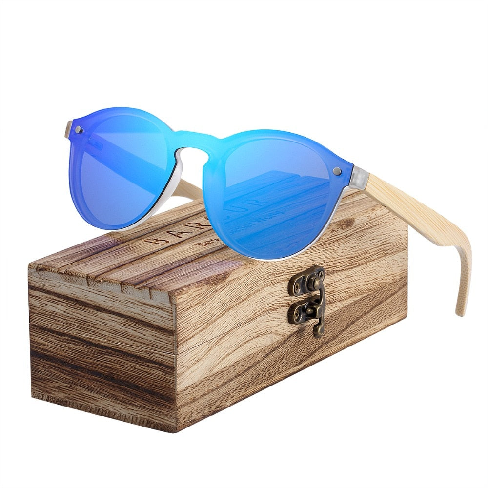 2018 BARCUR Sunglasses Cat Eye Wood Bamboo Sunglasses Women Fashion Mirror Sunglasses Men Brand Designer HD Glasses