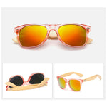 HARKO,Bamboo Sunglasses Men Retro Wood Sunglass Women Design Sport Goggles Gold Mirror Sun Glasses Shades