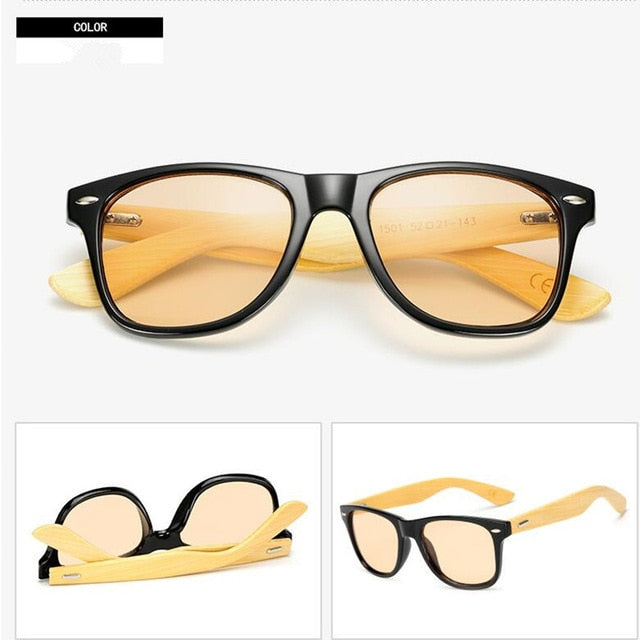 HARKO,Bamboo Sunglasses Men Retro Wood Sunglass Women Design Sport Goggles Gold Mirror Sun Glasses Shades