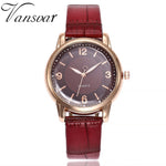 Vansvar Women Bamboo Grain Wristwatches Luxury Fashion Casual Quartz Leather Strap Watches Clock Relogio Feminino #5/22