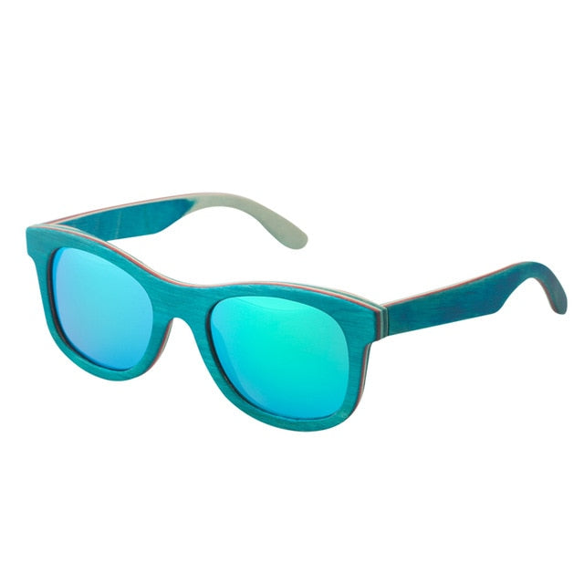 New fashion Retro Wood Women sunglasses men high grade Brand Design Peacock blue Polarized sunglasses Beach Bamboo eyeglasses