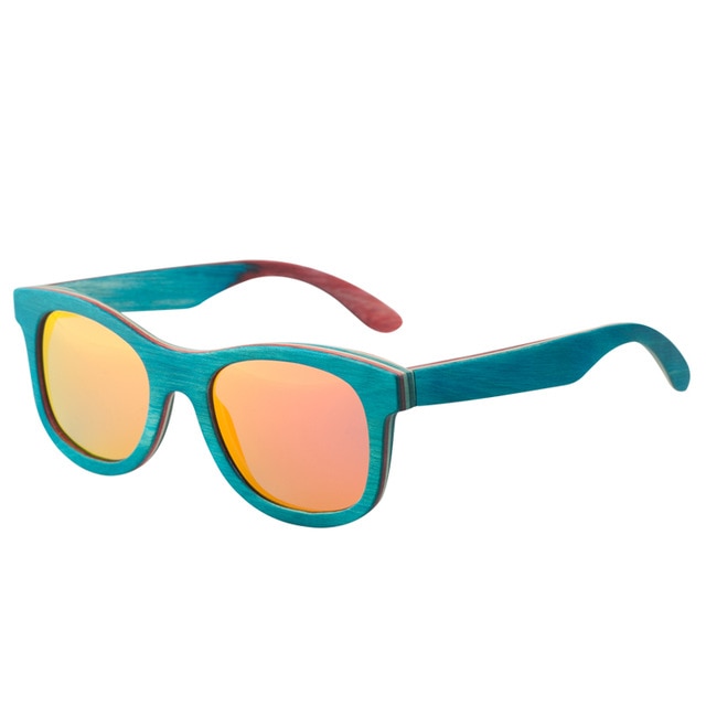 New fashion Retro Wood Women sunglasses men high grade Brand Design Peacock blue Polarized sunglasses Beach Bamboo eyeglasses