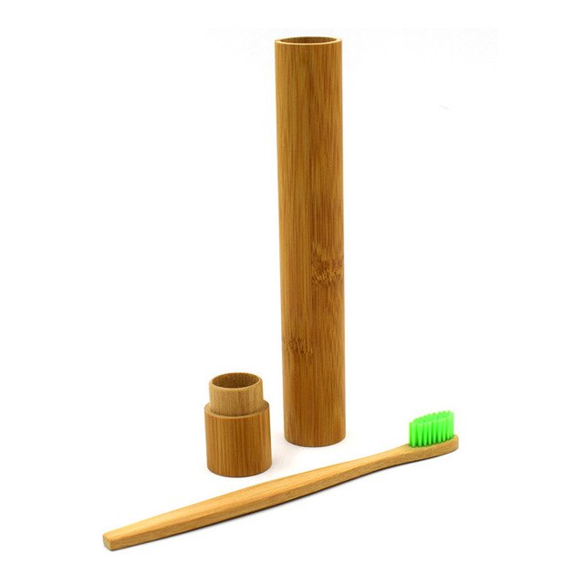 1PC Travel  toothbrush holder Portable Natural Bamboo Toothbrush Case Tube For Travel Eco Friendly Hand Made