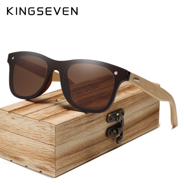 KINGSEVEN 2019 Bamboo Polarized Sunglasses Men Wooden Sun glasses Women Brand Original Wood Glasses Oculos de sol masculino
