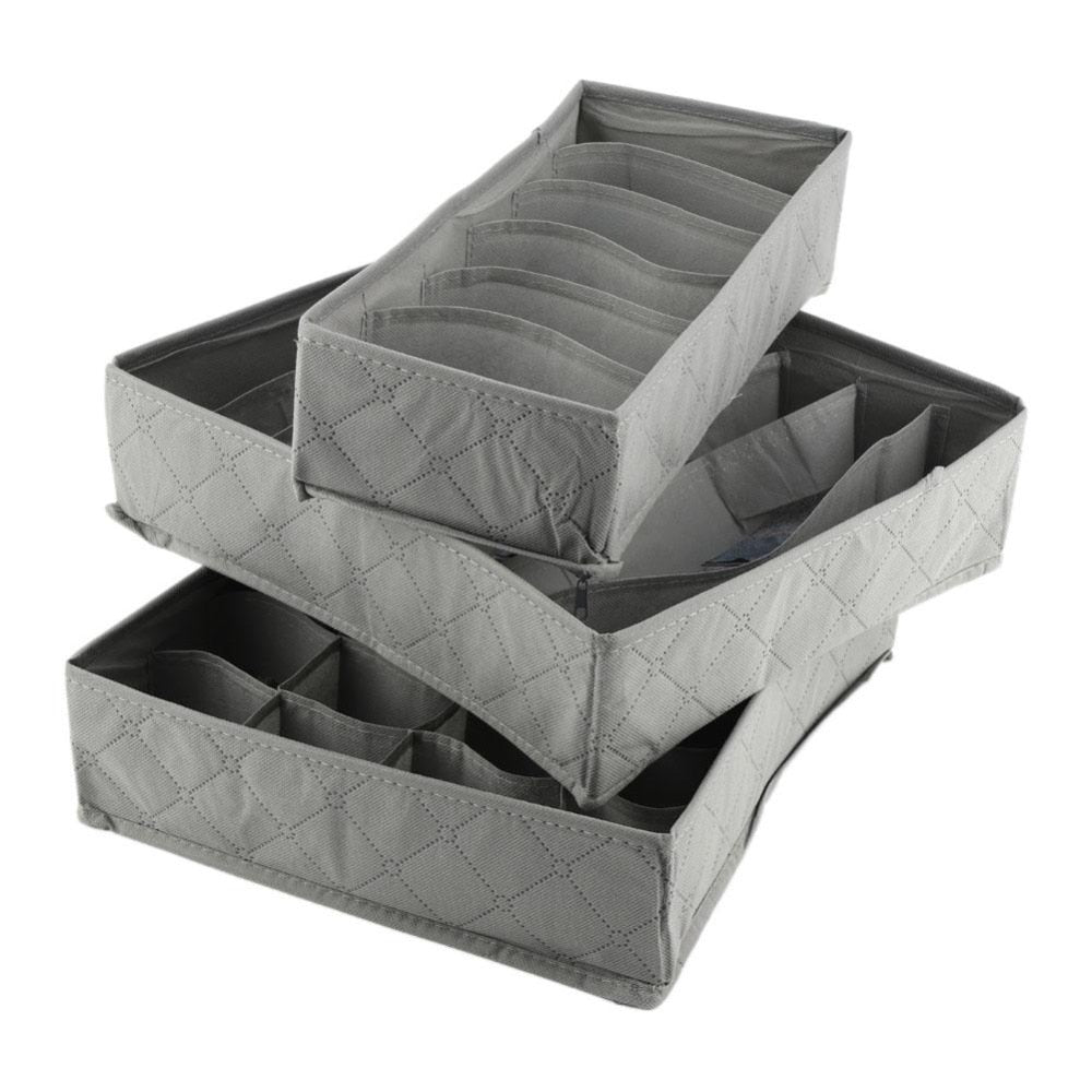 3Pcs/Set Bamboo Charcoal Closet Organizer Underwear Bras Socks Shorts Ties Wardrobe Drawer Divider Storage Box Organizador Case