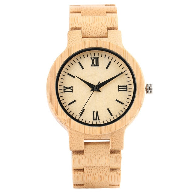 YISUYA Natural Wood Watch Men Handmade Full Wooden Clock Hour Minimalist Women Fashion Bamboo Bangle Quartz Reloj de madera 2019