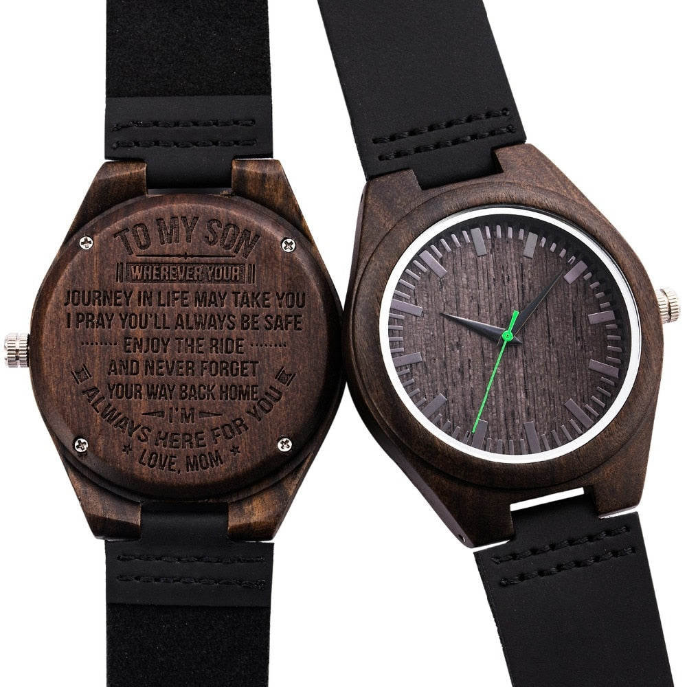 Mens UWOOD Luxury Quartz Watch Casual Bamboo Wood Watch World Map Compass Casual Fashion Wood Bamboo Watch
