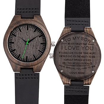 Mens UWOOD Luxury Quartz Watch Casual Bamboo Wood Watch World Map Compass Casual Fashion Wood Bamboo Watch