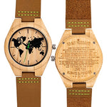 Mens UWOOD Luxury Quartz Watch Casual Bamboo Wood Watch World Map Compass Casual Fashion Wood Bamboo Watch