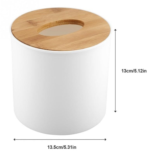Removable Bamboo Wood Cover Plastic Tissue Box Holder Storage Organizer Fashion Tissue Holder Case for Home Decoration