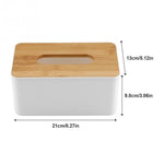 Removable Bamboo Wood Cover Plastic Tissue Box Holder Storage Organizer Fashion Tissue Holder Case for Home Decoration