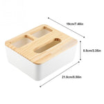 Removable Bamboo Wood Cover Plastic Tissue Box Holder Storage Organizer Fashion Tissue Holder Case for Home Decoration