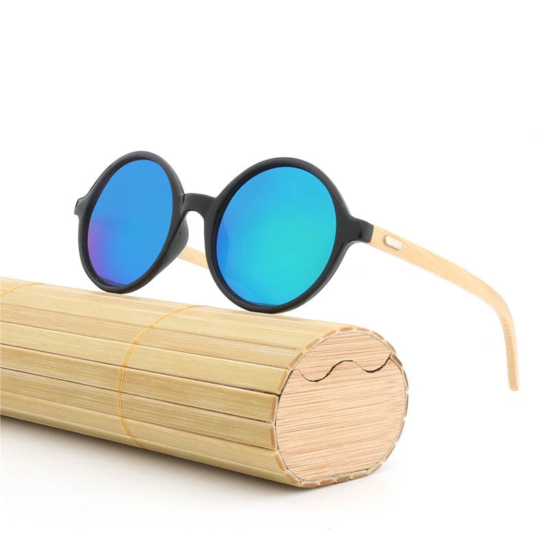 Bamboo Sunglasses Round Brand Designer Goggles Women/men Lentes Oculos De Sol Retro Vintage UV400 2018 new fashion high quality