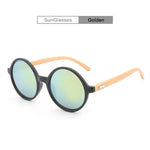 Bamboo Sunglasses Round Brand Designer Goggles Women/men Lentes Oculos De Sol Retro Vintage UV400 2018 new fashion high quality