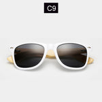 2019 New Fashion Womens Mens Bamboo Wooden Sunglasses White Frame eyewear With Coating Mirrored UV 400 Protection Lenses