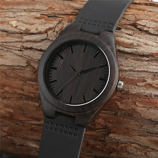 Nature Wooden Watch 2018 Minimalist Clock Bamboo Genuine Leather Fashion Men Women Creative Cool Male Female Gift Free Shipping