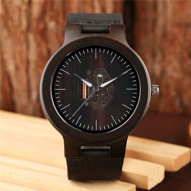 Nature Wooden Watch 2018 Minimalist Clock Bamboo Genuine Leather Fashion Men Women Creative Cool Male Female Gift Free Shipping