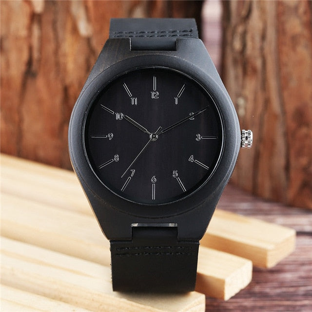 Nature Wooden Watch 2018 Minimalist Clock Bamboo Genuine Leather Fashion Men Women Creative Cool Male Female Gift Free Shipping