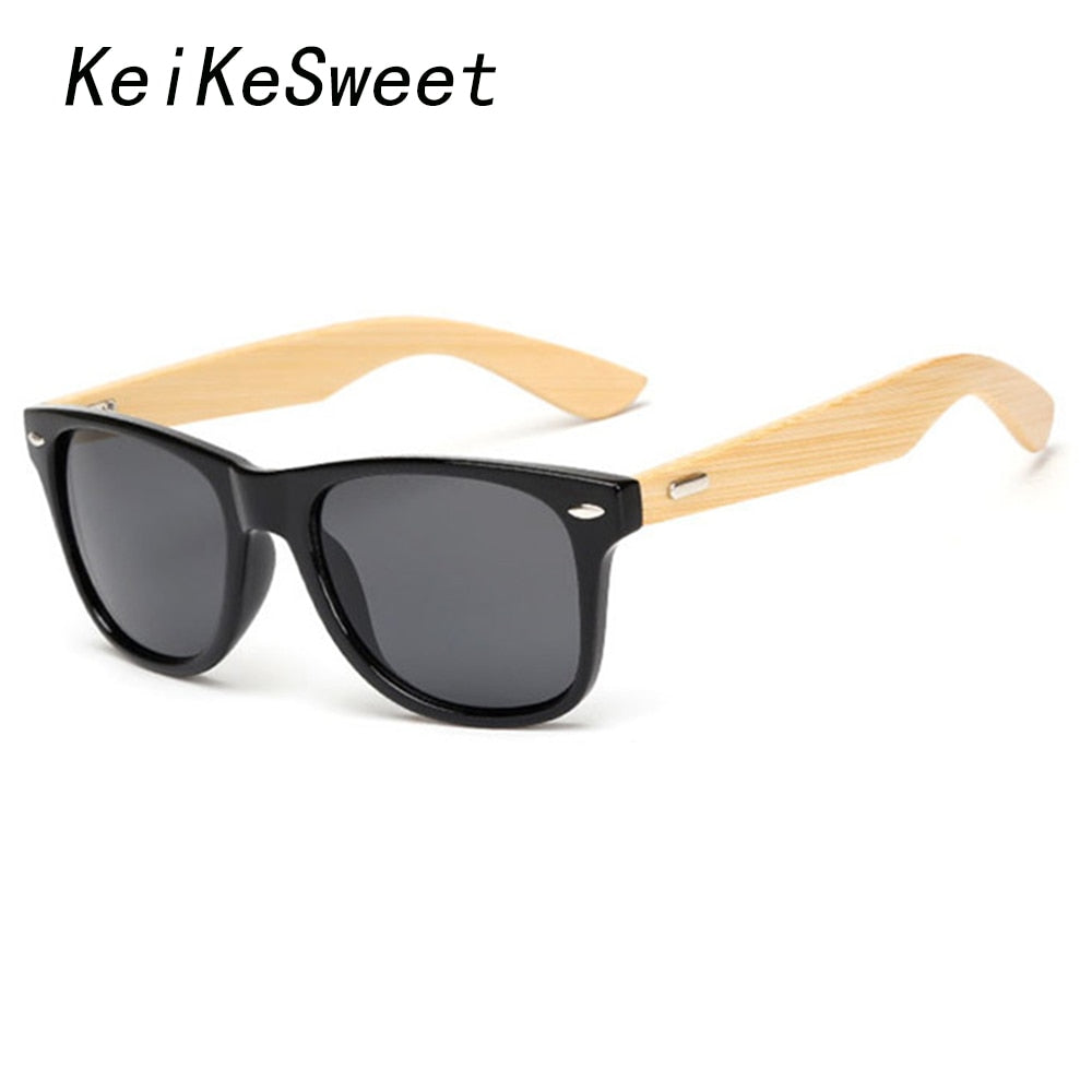 KeiKeSweet Men Top Brand Designer Bamboo Wooden Mirror Vintage Outdoor Sunglasses Hot Fashion Rays Sport Cool Women Sun Glasses
