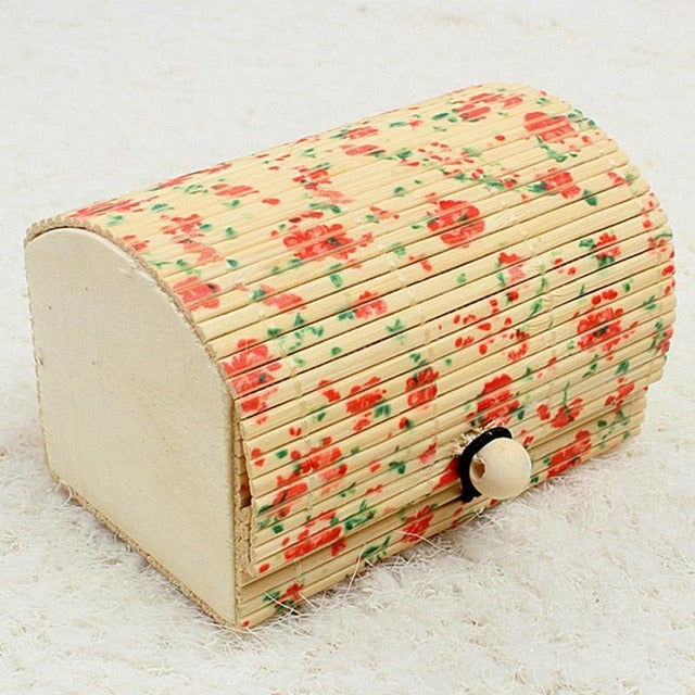 Fashion jewelry box Ring Earrings Necklace Display Bamboo Wooden Case Jewelry Storage Box