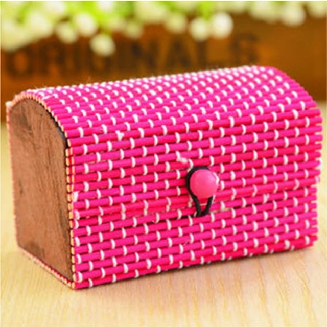 Fashion jewelry box Ring Earrings Necklace Display Bamboo Wooden Case Jewelry Storage Box