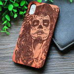 Compass Pirate Anchor Original Bamboo Wood Phone Case For Iphone 7 8 X XS Max 8Plus 5 5S SE 6S Plus Cartoon iphonex Cover Skull