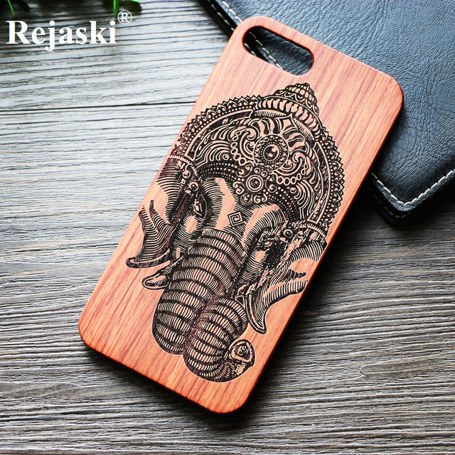 Compass Pirate Anchor Original Bamboo Wood Phone Case For Iphone 7 8 X XS Max 8Plus 5 5S SE 6S Plus Cartoon iphonex Cover Skull