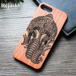 Compass Pirate Anchor Original Bamboo Wood Phone Case For Iphone 7 8 X XS Max 8Plus 5 5S SE 6S Plus Cartoon iphonex Cover Skull