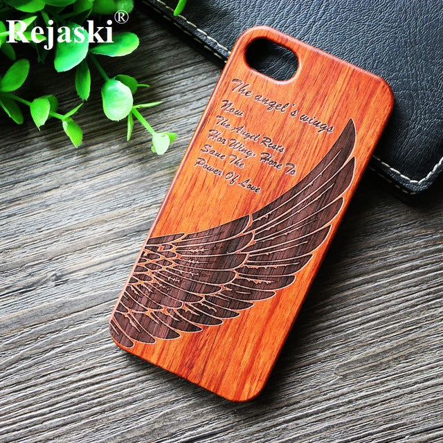 Compass Pirate Anchor Original Bamboo Wood Phone Case For Iphone 7 8 X XS Max 8Plus 5 5S SE 6S Plus Cartoon iphonex Cover Skull