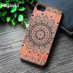 Compass Pirate Anchor Original Bamboo Wood Phone Case For Iphone 7 8 X XS Max 8Plus 5 5S SE 6S Plus Cartoon iphonex Cover Skull