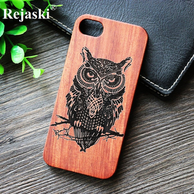 Compass Pirate Anchor Original Bamboo Wood Phone Case For Iphone 7 8 X XS Max 8Plus 5 5S SE 6S Plus Cartoon iphonex Cover Skull