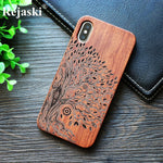 Compass Pirate Anchor Original Bamboo Wood Phone Case For Iphone 7 8 X XS Max 8Plus 5 5S SE 6S Plus Cartoon iphonex Cover Skull