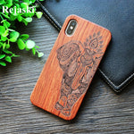 Compass Pirate Anchor Original Bamboo Wood Phone Case For Iphone 7 8 X XS Max 8Plus 5 5S SE 6S Plus Cartoon iphonex Cover Skull
