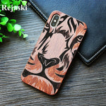 Compass Pirate Anchor Original Bamboo Wood Phone Case For Iphone 7 8 X XS Max 8Plus 5 5S SE 6S Plus Cartoon iphonex Cover Skull