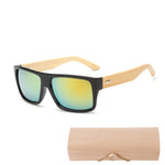 Original Wooden Bamboo Sunglasses Men Women Mirrored UV400 Sun Glasses Real Wood Shades Gold Blue Outdoor Goggles Sunglases Male