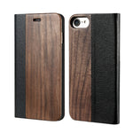 KISSCASE Bamboo Flip Phone Case For iPhone 5s 7 6 6s Wood Protector Cover For iPhone 5s 7 Plus X XR XS Max Card Wallet Covers