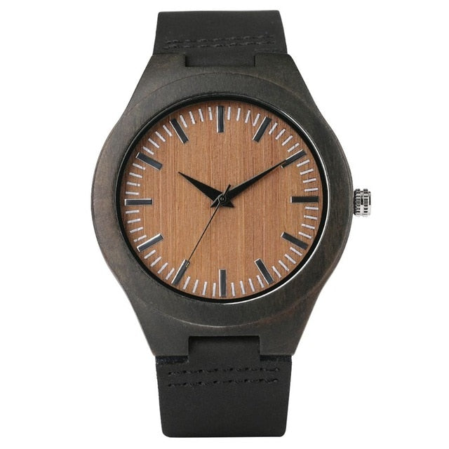 Retro Wooden Watches Quartz Watch Men Original Bamboo Clock Male Fashion Soft Genuine Leather Reloj de madera Top Luxury Gifts
