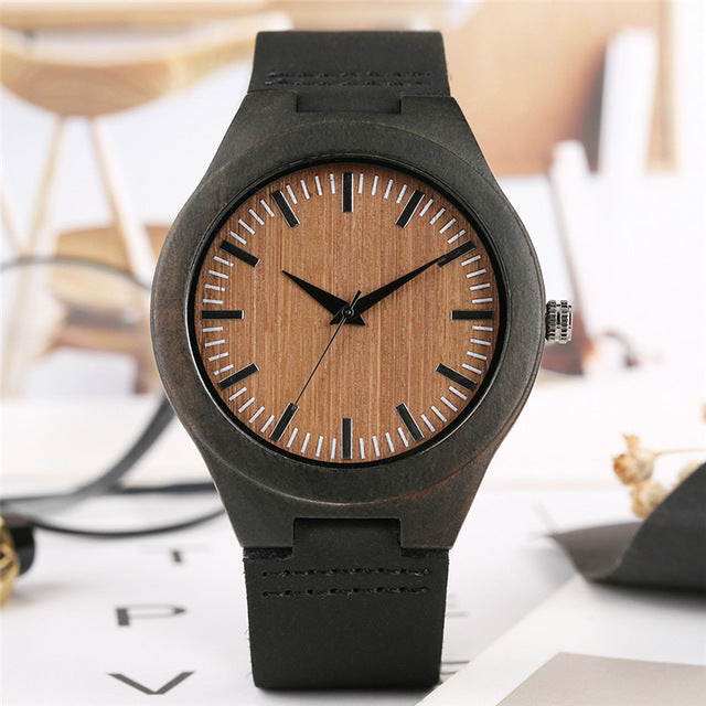 Novel Bamboo Watches Mens Quartz Genuine Hot Fashion Men's Casual Wooden Watch Stylish Cool Handmade Wristwatches for Male reloj