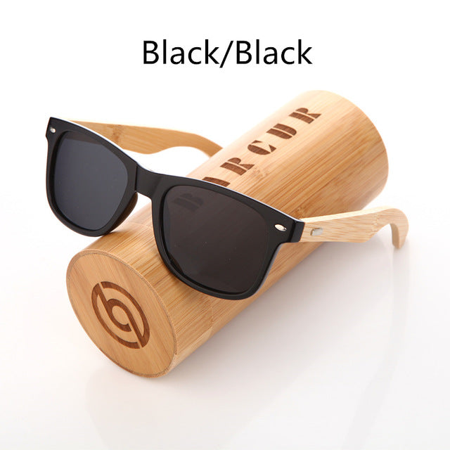 BARCUR Polarized Bamboo Sunglasses Men Wooden Sun glasses Women Brand Original Wood Glasses Oculos de sol masculino