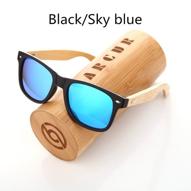 BARCUR Polarized Bamboo Sunglasses Men Wooden Sun glasses Women Brand Original Wood Glasses Oculos de sol masculino