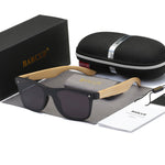 BARCUR 2019 Fashion Wooden Sunglasses Men Bamboo Temple Sun Glasses Women Wood Glasses Oculos de sol masculino