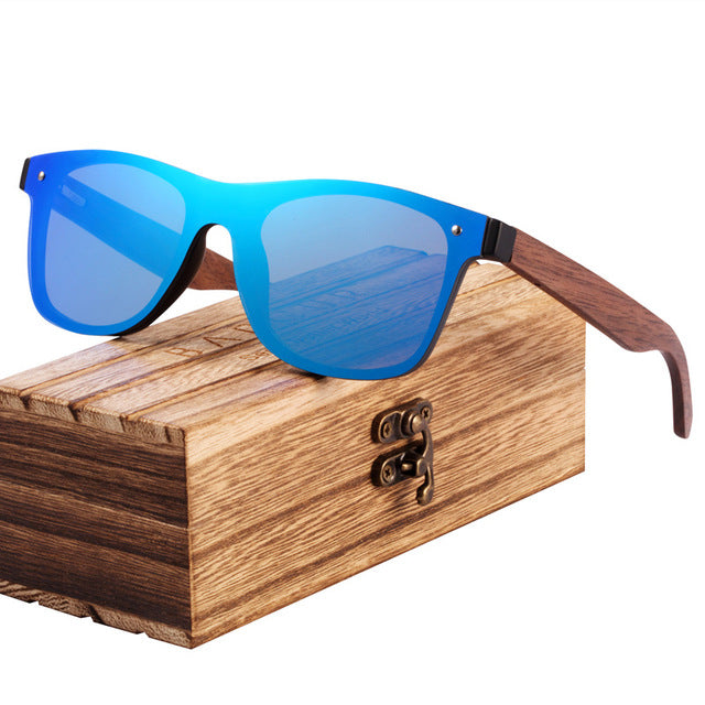 BARCUR 2019 Fashion Wooden Sunglasses Men Bamboo Temple Sun Glasses Women Wood Glasses Oculos de sol masculino