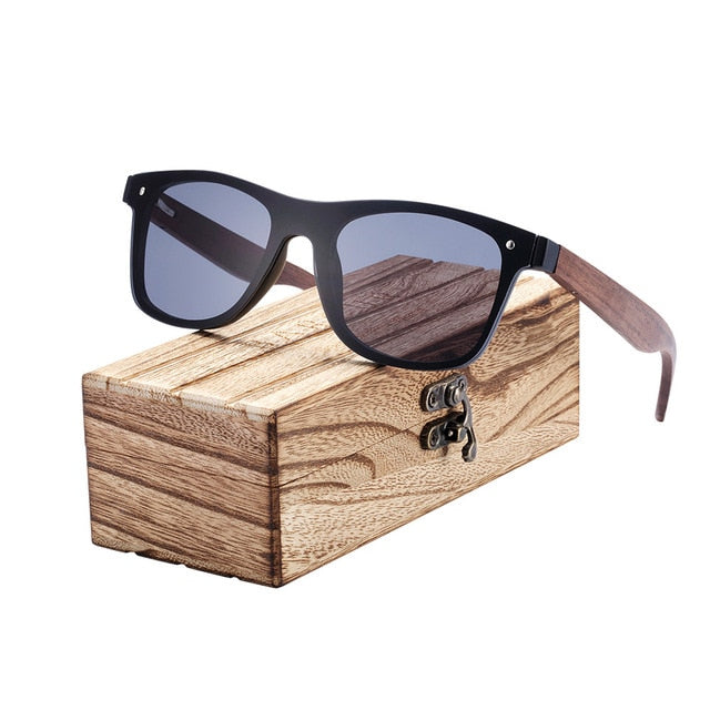 BARCUR 2019 Fashion Wooden Sunglasses Men Bamboo Temple Sun Glasses Women Wood Glasses Oculos de sol masculino